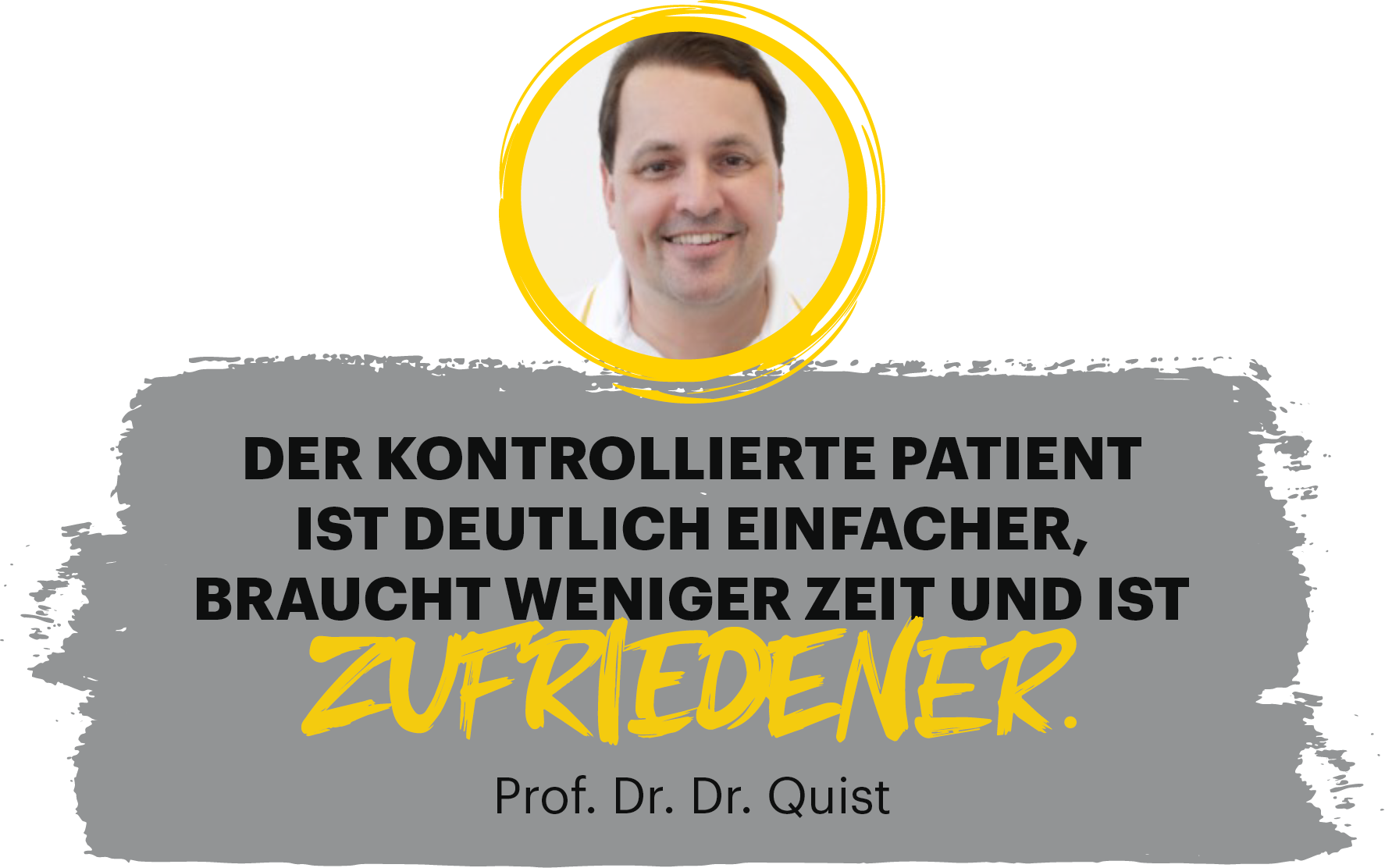 Der kontrollierte Patient ist deutlich einfacher, braucht weniger Zeit und ist zufriedener. - Prof. Dr. Dr. Quist